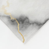 Graues Schwarz-weißes und goldenes Marmormuster Fleecedecke (Ecke)