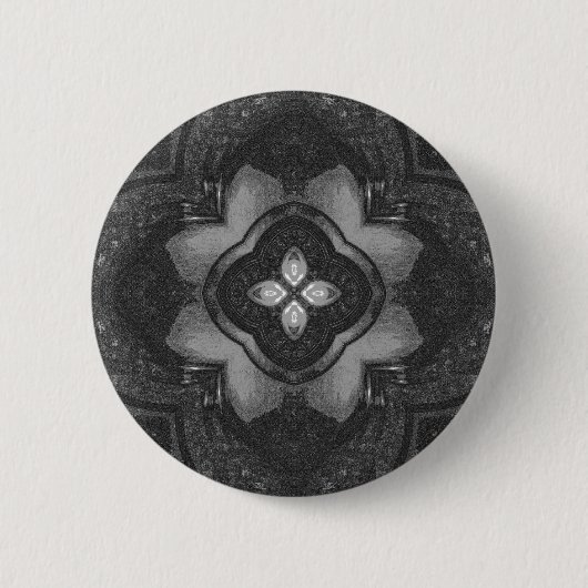 Graues schwarzes Bleistiftmuster Button (Vorderseite)