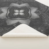 Graues schwarzes Blumenstiftmuster Sherpadecke (3/4)