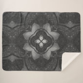 Graues schwarzes Blumenstiftmuster Sherpadecke (Vorderseite (Horizontal))