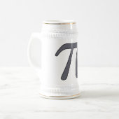 Graues schwarzes graues gelb-orangees Mathe Symbol Bierglas (Vorderseite Links)