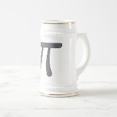 Graues schwarzes graues gelb-orangees Mathe Symbol Bierglas (VorderseiteRechts)