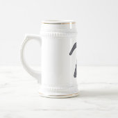 Graues schwarzes graues gelb-orangees Mathe Symbol Bierglas (Links)