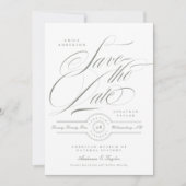 Graues Schwarzes Krawatte Foto Save The Date (Vorderseite)