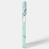 Graues schwarzes Marmormuster auf Minzgrün Case-Mate iPhone Hülle (Rückseite / Rechts)