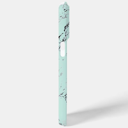 Graues schwarzes Marmormuster auf Minzgrün Case-Mate iPhone Hülle (Rückseite / Rechts)