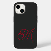 Graues Schwarzes Mit Monogramm Klassisches Skript Case-Mate iPhone Hülle (Rückseite)