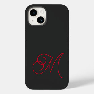 Graues Schwarzes Mit Monogramm Klassisches Skript Case-Mate iPhone 14 Hülle
