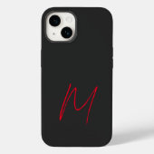 Graues Schwarzes Mit Monogramm Klassisches Skript Case-Mate iPhone Hülle (Rückseite)