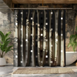Graues schwarzes Muster für spielbare Pixel Karo Duschvorhang