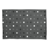 Graues schwarzes Muster für spielbare Pixel Karo Kissenbezug (Vorderseite)