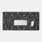 Graues schwarzes Muster für spielbare Pixel Karo Schreibtischunterlage (Tastatur & Maus)