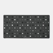 Graues schwarzes Muster für spielbare Pixel Karo Schreibtischunterlage (Vorderseite)