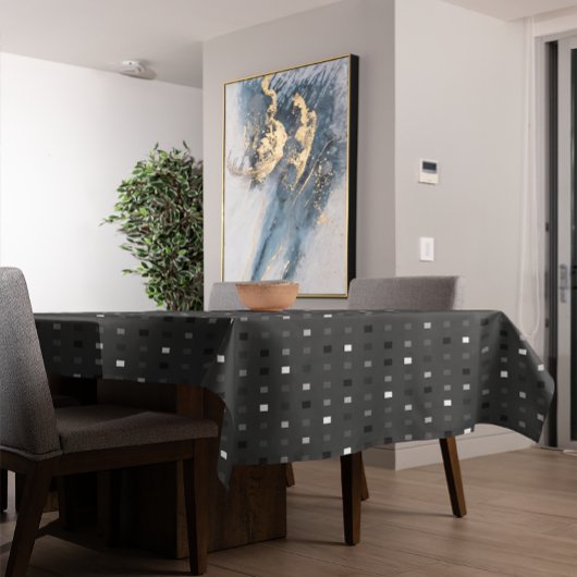 Graues schwarzes Muster für spielbare Pixel Karo Tischdecke