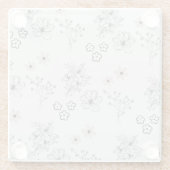 Graues Schwarzes Retro Y2K Hippie Blume Muster Glasuntersetzer (Rückseite)