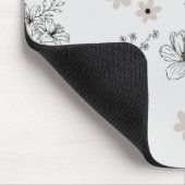 Graues Schwarzes Retro Y2K Hippie Blume Muster Mousepad (Ecke)