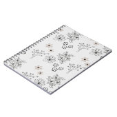 Graues Schwarzes Retro Y2K Hippie Blume Muster Notizblock (Linke Seite)