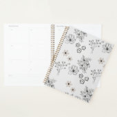 Graues Schwarzes Retro Y2K Hippie Blume Muster Planer (Anzeige)