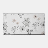 Graues Schwarzes Retro Y2K Hippie Blume Muster Schreibtischunterlage (Vorderseite)