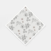Graues Schwarzes Retro Y2K Hippie Blume Muster Serviette (Ecke)