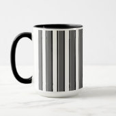 Graues Schwarzes Stripes Kaffee-Tasse Tasse (Links)