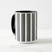 Graues Schwarzes Stripes Kaffee-Tasse Tasse (Vorderseite Links)