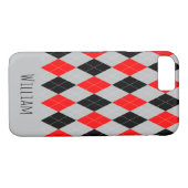 Graues, schwarzes und rotes Rauten-Muster iPhone Case-Mate iPhone Hülle (Rückseite (Horizontal))