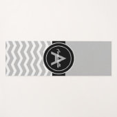 Graues schwarzes Zickzack Yogamatte (Vorderseite (Horizontal))