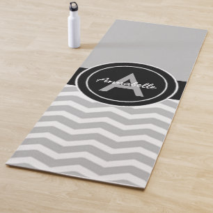 Graues schwarzes Zickzack Yogamatte