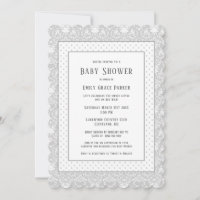 Graues Shabby Chic Vintag Baby Girl Dusche