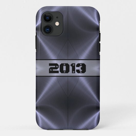 Graues Shiny Stainless Steel Metal Case-Mate iPhone Hülle (Rückseite)