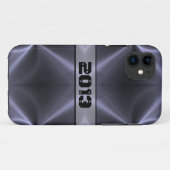 Graues Shiny Stainless Steel Metal Case-Mate iPhone Hülle (Rückseite (Horizontal))