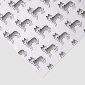 Graues sibirisches Husky-Niedlich-Hunde-Musterpapi Seidenpapier (Ausschnitt)