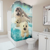 Graues Siegel Duschvorhang (Beispiel)