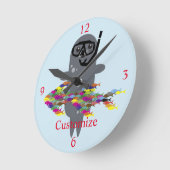 Graues Siegel Thunder_Cove Runde Wanduhr (Winkel)