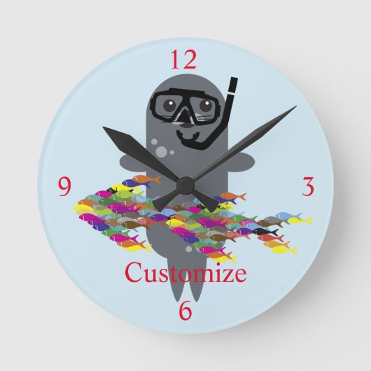 Graues Siegel Thunder_Cove Runde Wanduhr (Vorderseite)