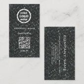 Graues Silber Berufliches Design Moderner QR Code Visitenkarte (Vorne/Hinten)