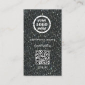 Graues Silber Berufliches Design Moderner QR Code Visitenkarte (Vorderseite)