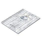 Graues silbernes Bogenornament Weihnachten Winterb Notizblock (Linke Seite)