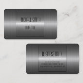 Graues silbernes Edelstahl-Metall Visitenkarte (Vorne/Hinten)