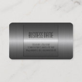 Graues silbernes Edelstahl-Metall Visitenkarte (Rückseite)