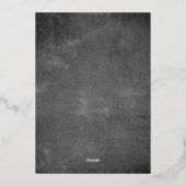 Graues silbernes modernes Monogramm rustikale Hoch Folieneinladung (Rückseite)