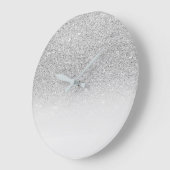 Graues silbernes Sparkl Ombre minimales Große Wanduhr (Winkel)
