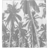 Graues Silhouetted Palm Trees Design Duschvorhang (Vorderseite)