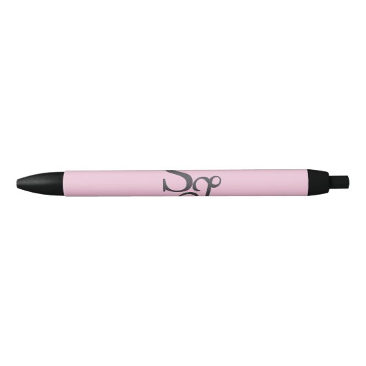 Graues Skript Anfangsmonogramm rosa Kugelschreiber (Vorderseite)
