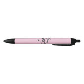 Graues Skript Anfangsmonogramm rosa Kugelschreiber (Unterseite)