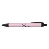 Graues Skript Anfangsmonogramm rosa Kugelschreiber (Oberseite)