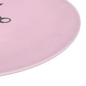 Graues Skript Anfangsmonogramm rosa Schneidebrett (Ecke)
