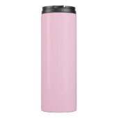 Graues Skript Anfangsmonogramm rosa Thermosbecher (Rückseite)