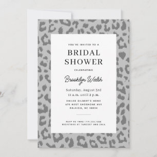 Graues Sleek Animal Print Brautparty Einladung